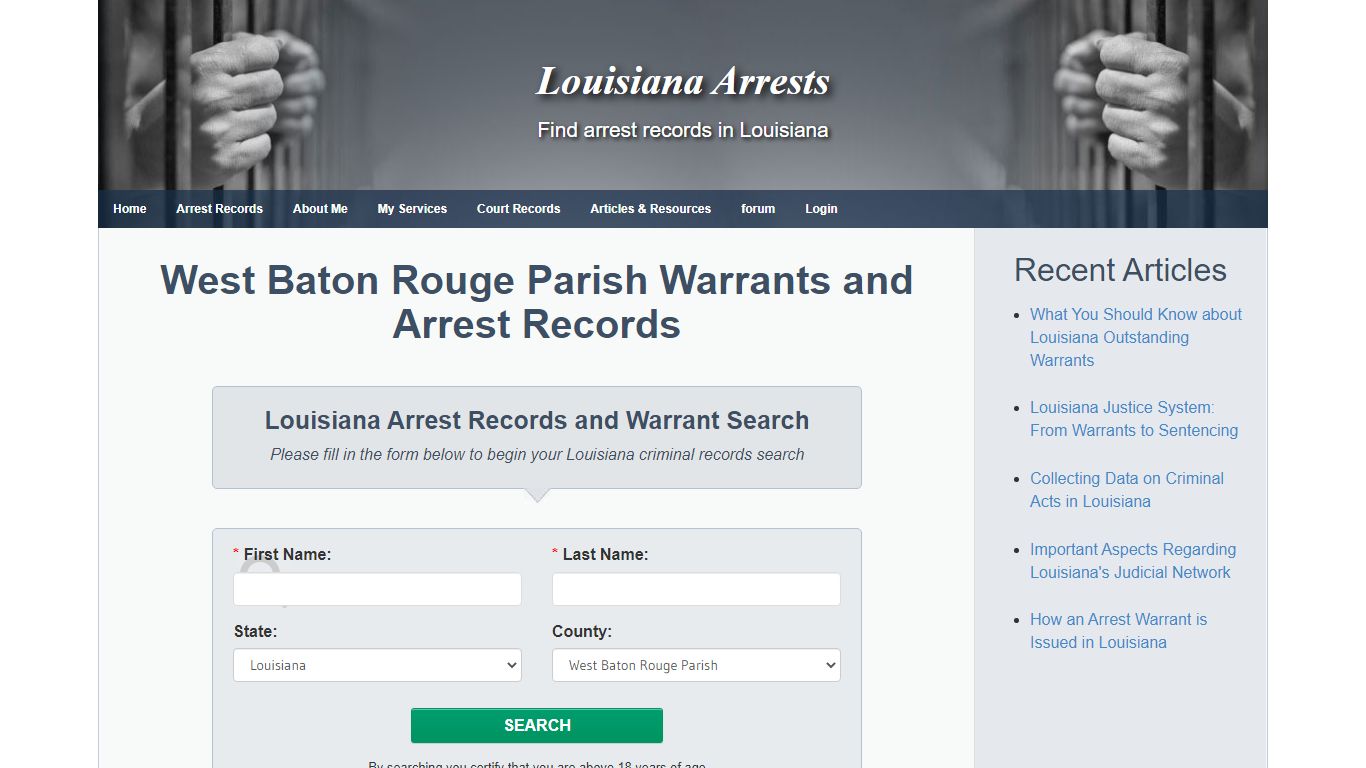 West Baton Rouge Parish Warrants and Arrest Records